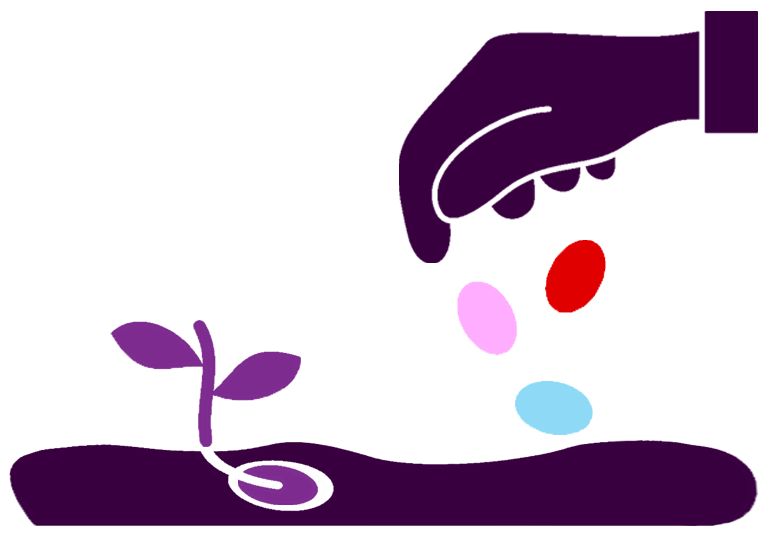 illustration of hand planting seeds